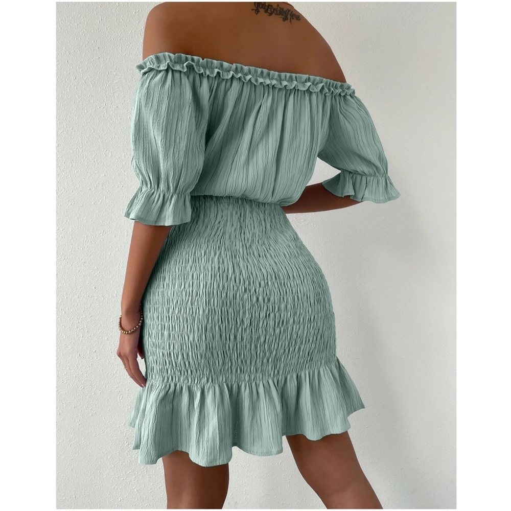 Boho Off shoulder Ruffle Dress - Picture 2 of 10